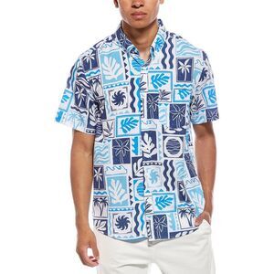 Vintage Summer Mens Performance Shirt, Blue